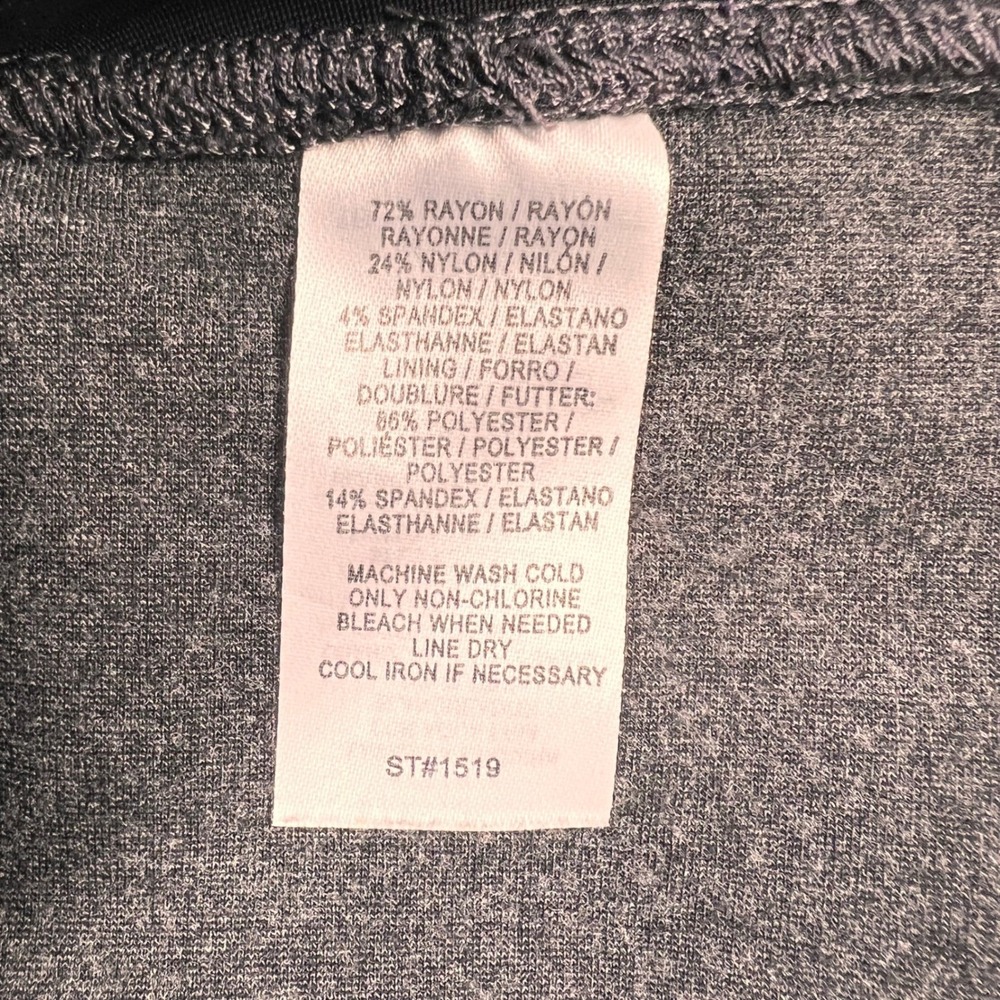 Lysse Womens High Waist Leggings Charcoal Gray Front Seam Large - Picture 7 of 7